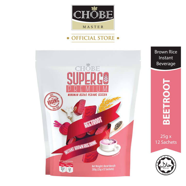 CHOBE SUPERGO PREMIUM Instant Brown Rice Drinks - Beetroot (25g x 12's)